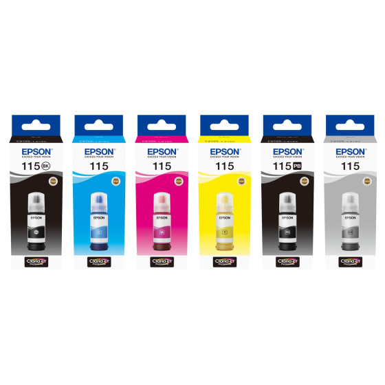 Bouteille d'encre Epson 115 noir - Epson EcoTank d'origine (C13T07C14A)