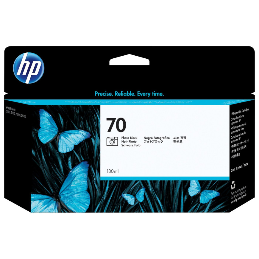Cartouche d'encre HP 70 noir photo - HP d'origine (C9449A)