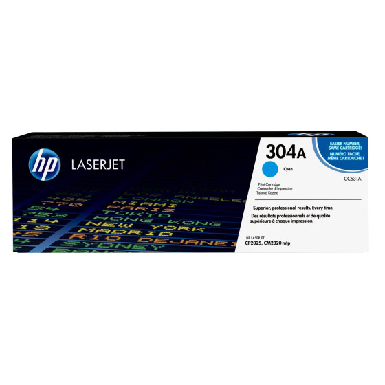 Toner HP 304A cyan (CC531A) - HP LaserJet d'origine