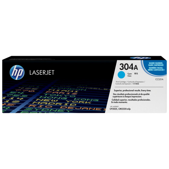 Toner HP 304A cyan (CC531A) - HP LaserJet d'origine