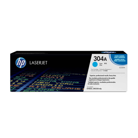 Toner HP 304A cyan (CC531A) - HP LaserJet d'origine