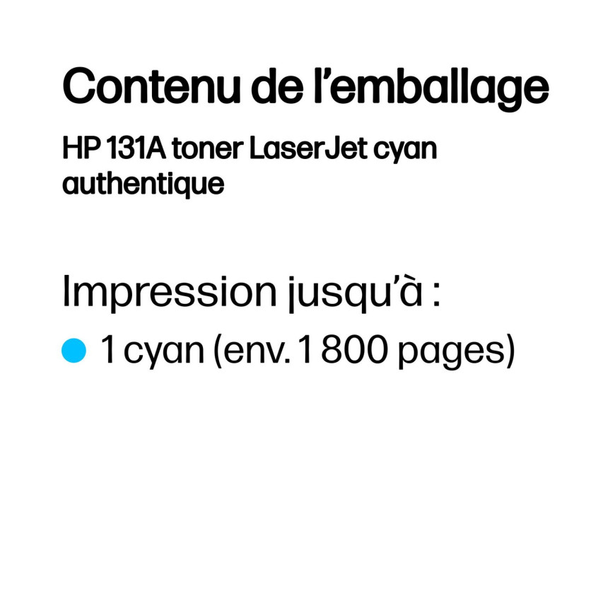 Toner HP 131A cyan (CF211A) - HP LaserJet d'origine