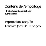 Toner HP 26A noir (CF226A) - HP LaserJet d'origine