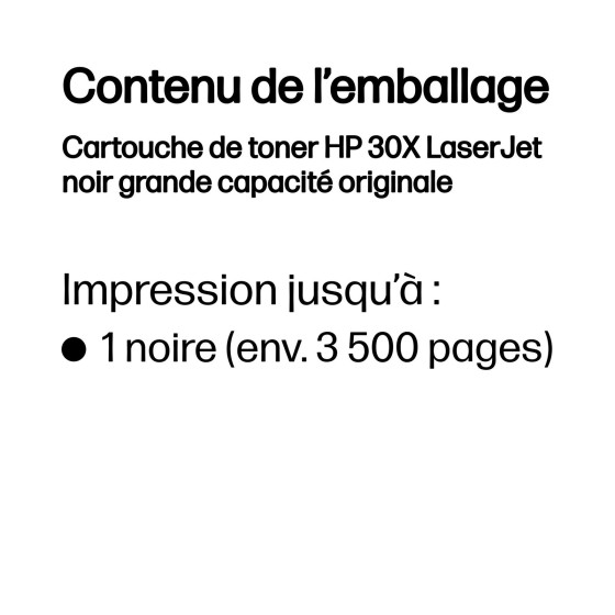 Toner HP 30X noir (CF230X) - grande capacité HP LaserJet d'origine