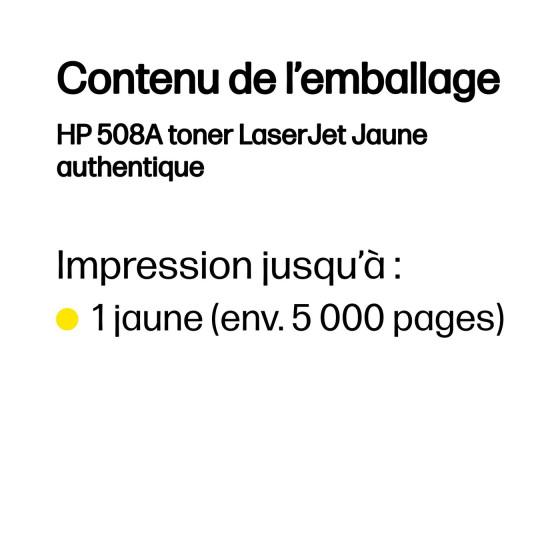 Toner HP 508A jaune (CF362A) - HP LaserJet d'origine