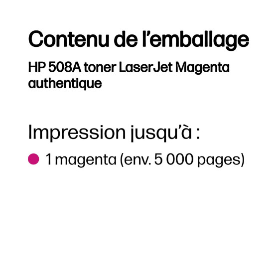 Toner HP 508A magenta (CF363A) - HP LaserJet d'origine