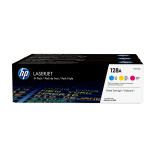HP 128A cyan/magenta/jaune (CF371AM) - pack de 3 toners couleur HP LaserJet d'origine