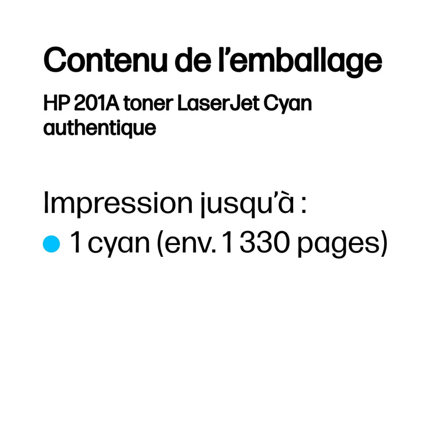Toner HP 201A cyan (CF401A) - HP LaserJet d'origine