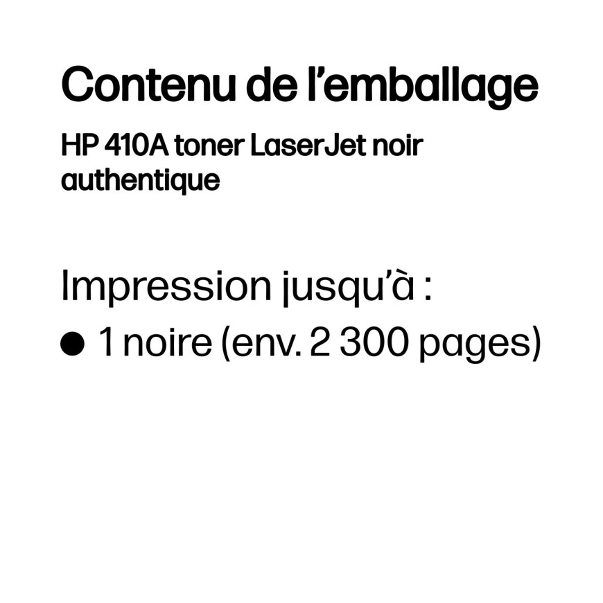 Toner HP 410A noir (CF410A) - HP LaserJet d'origine