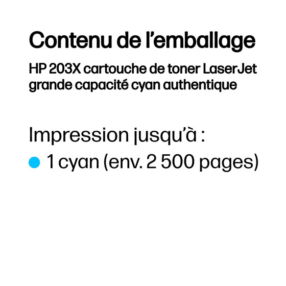Toner HP 203X cyan (CF541X) - HP LaserJet d'origine