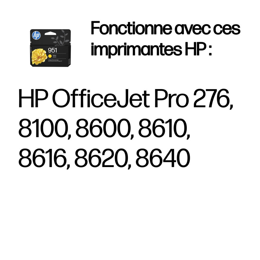 Cartouche d'encre HP 951 jaune - HP d'origine (CN052AE)