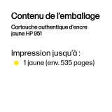 Cartouche d'encre HP 951 jaune - HP d'origine (CN052AE)