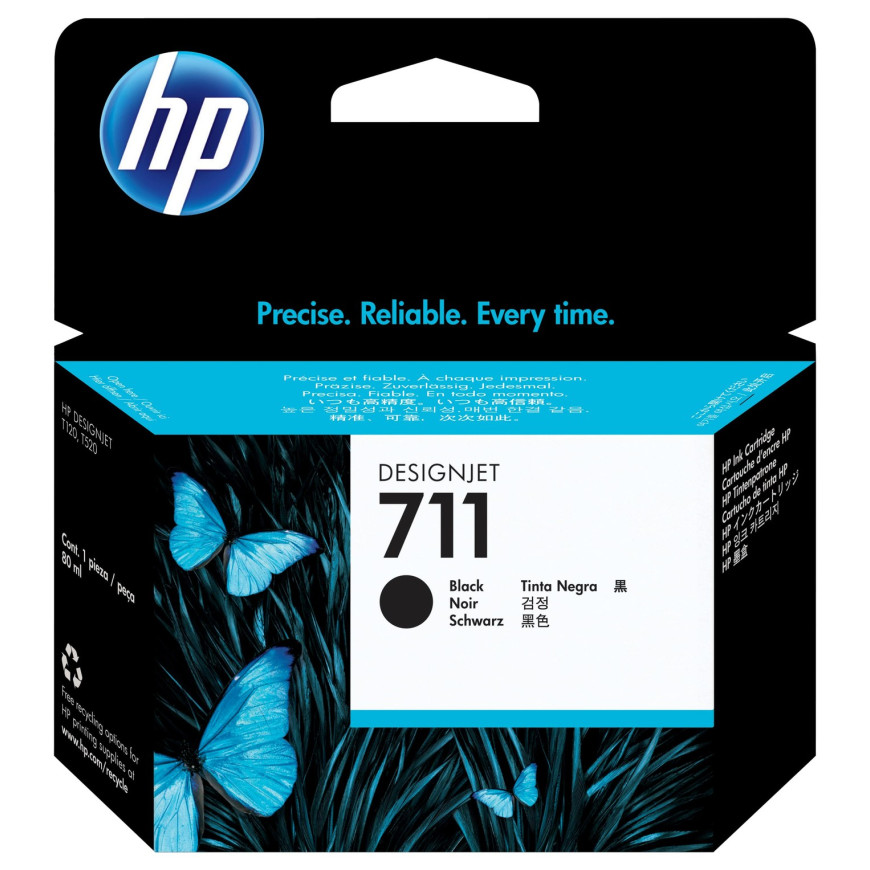 Cartouche d'encre HP 711 noir 80 ml - HP d'origine (CZ133A)