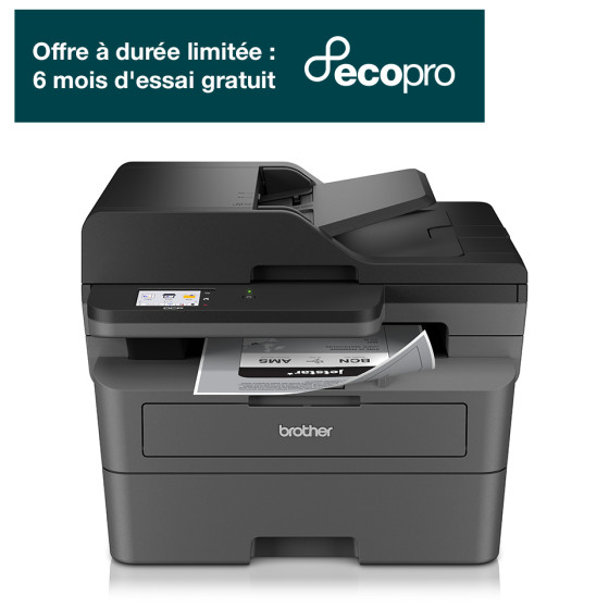 Multifonction 3-en-1 laser monochrome DCP-L2660DW avec impression recto-verso, Réseau Ethernet et WiFi