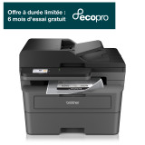 Multifonction 3-en-1 laser monochrome DCP-L2660DW avec impression recto-verso, Réseau Ethernet et WiFi