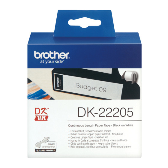 Ruban Brother DK22205 Noir - Cassette a Brother d'origine (DK22205)