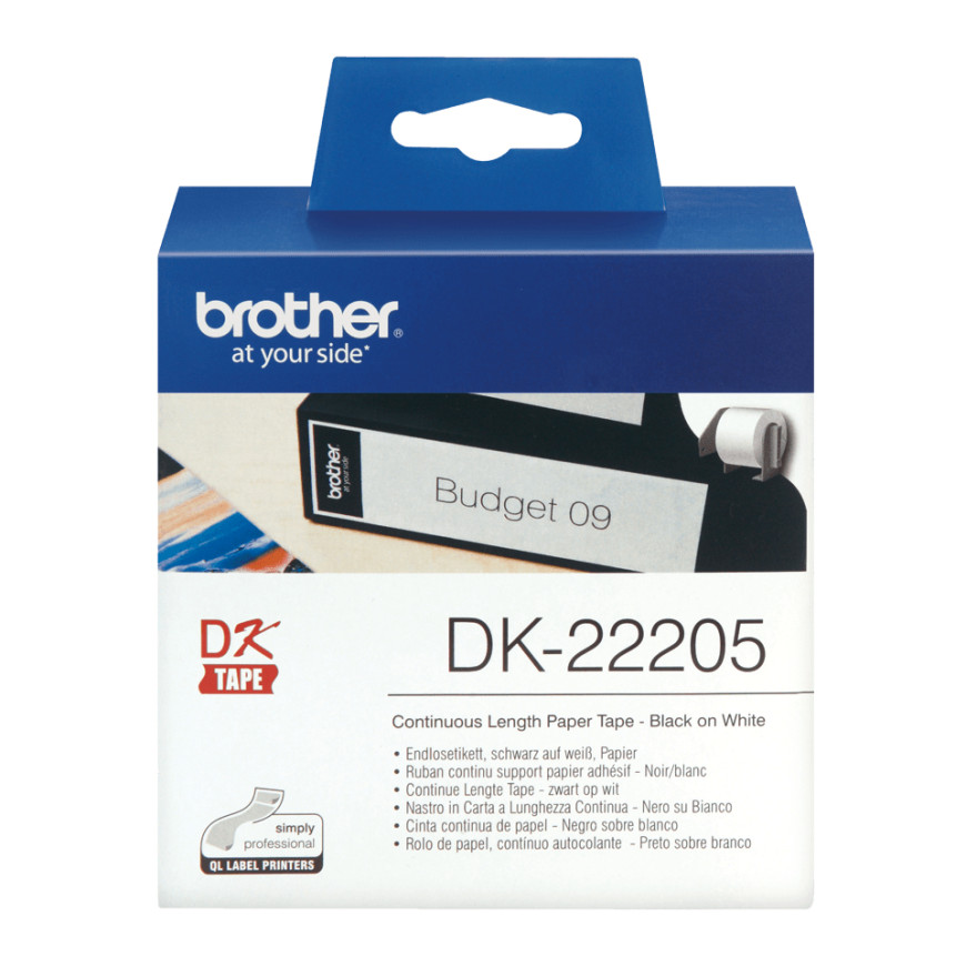 Ruban Brother DK22205 Noir - Cassette a Brother d'origine (DK22205)