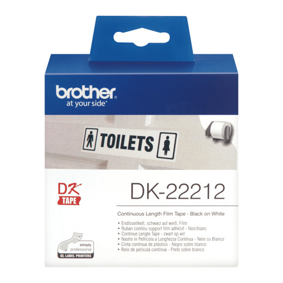 Brother DK22212 Noir - Rouleau d'etiquettes Brother d'origine (DK22212)