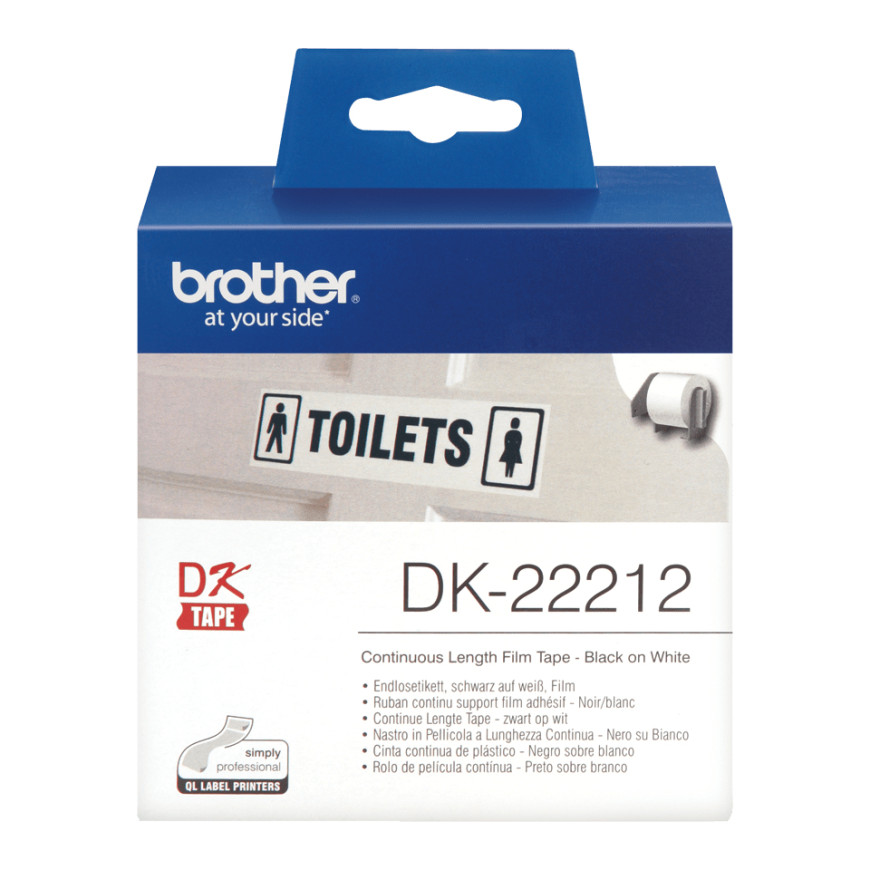 Brother DK22212 Noir - Rouleau d'etiquettes Brother d'origine (DK22212)