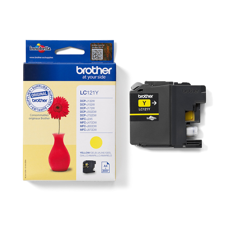 Cartouche d'encre Brother LC121Y Jaune - Brother d'origine (LC121Y)