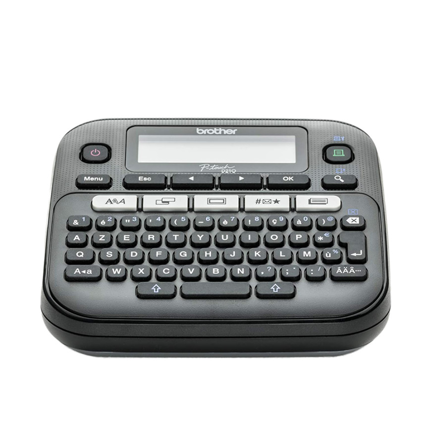 Etiqueteuse portable, Clavier AZERTY, Rubans TZe jusqu'à 12mm, Coupe manuelle (PT-D210VP)