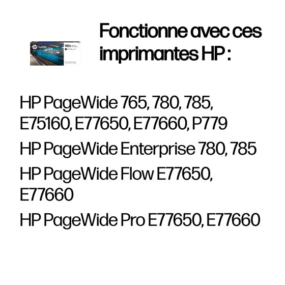 Cartouche d'encre HP 982X noir - HP d'origine (T0B30A)