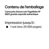 Cartouche d'encre HP 982X noir - HP d'origine (T0B30A)