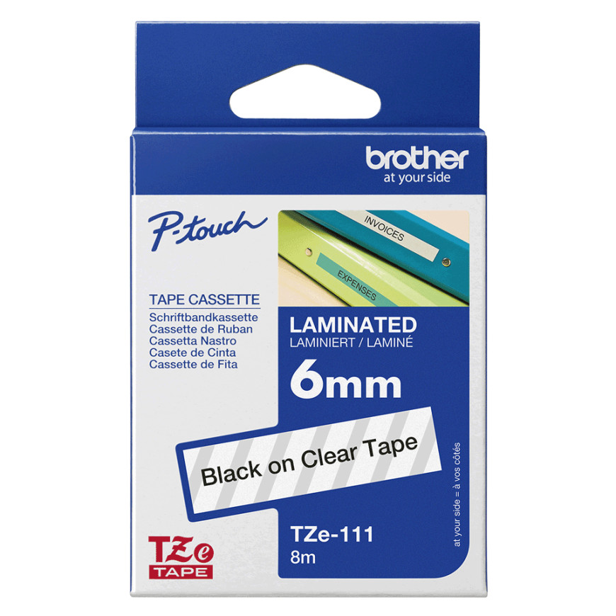Ruban Brother TZE111 Noir - Cassette a Brother d'origine (TZE111)