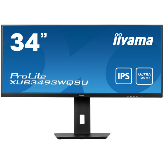 Écran plat de PC Iiyama prolite XUB3493WQSU-B5 86,4 CM (34") 3440 X 1440 pixels ultrawide quad HD LED noir (XUB3493WQSU-B5)