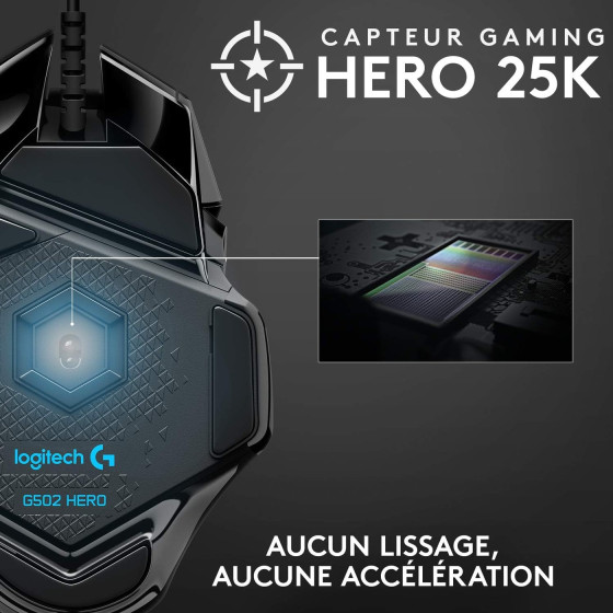 Logitech G502 HERO – Souris Gaming 25600 DPI | Prix Maroc DUGA