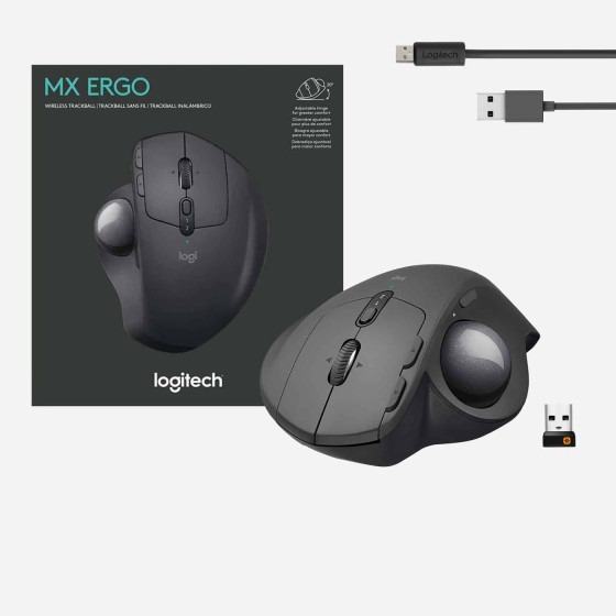 Logitech Souris MX Ergo Blutooth Mouse Graphite (910-005179)