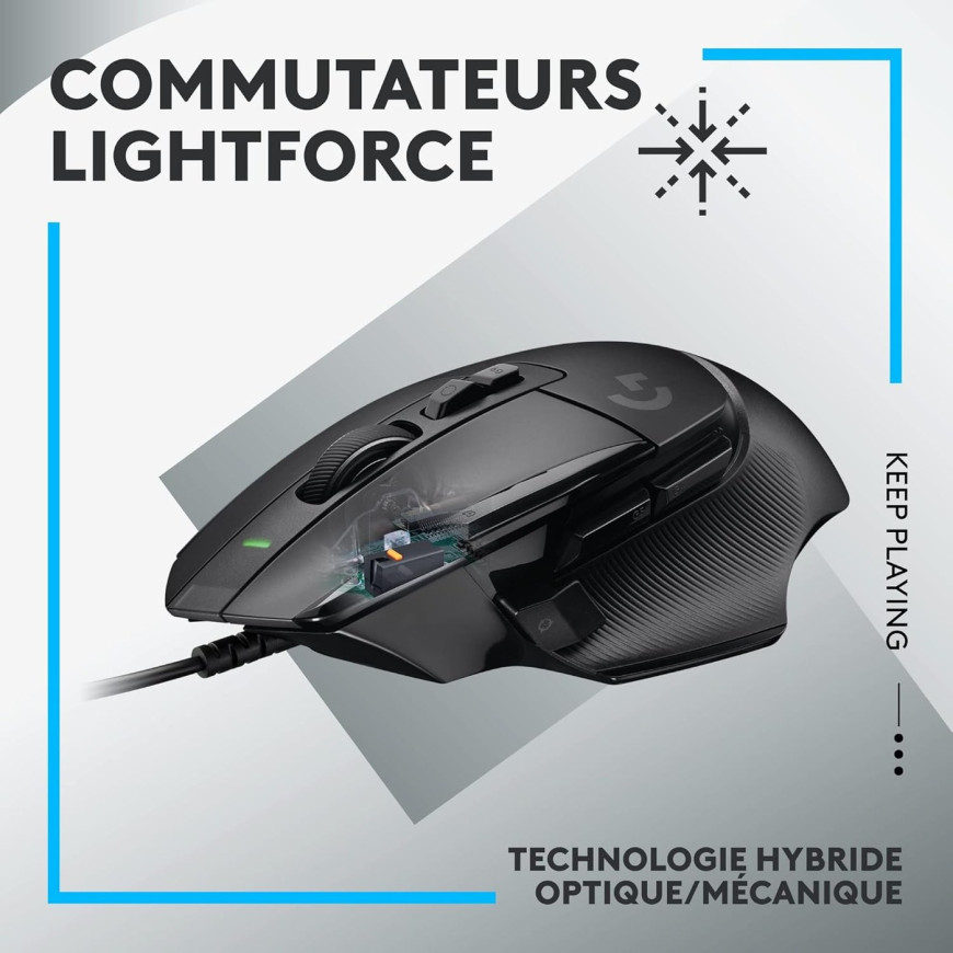 Souris gaming filaire Logitech G502 X (910-006139)