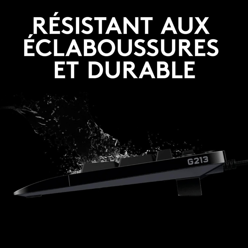 Clavier gaming G213 Prodigy de Logitech avec éclairage RVB et anti-ghosting Noir Français (Azerty)