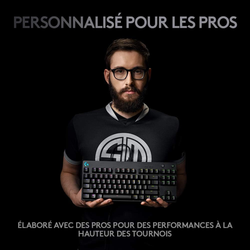 Clavier gaming rétroéclairé mécanique Logitech G PRO - Noir Français Azerty (920-009390)