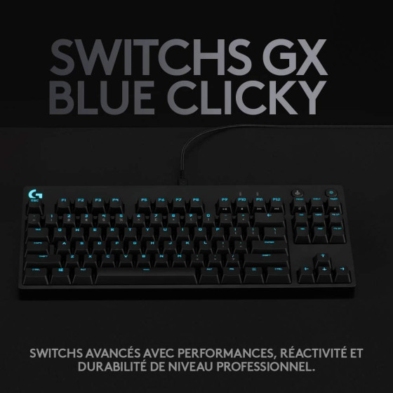 Clavier gaming rétroéclairé mécanique Logitech G PRO - Noir Français Azerty (920-009390)