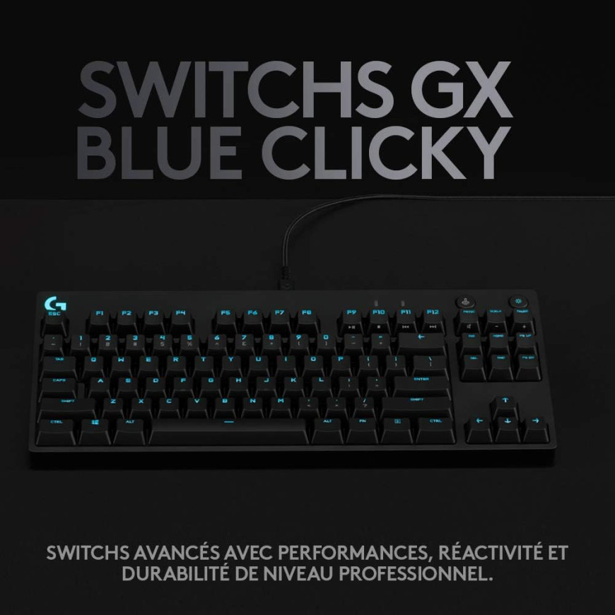 Clavier gaming rétroéclairé mécanique Logitech G PRO - Noir Français Azerty (920-009390)