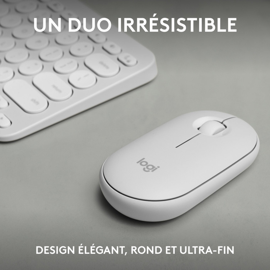 LOGITECH COMBO Pebble 2 Combo Clavier et souris sans fil Blanc (920-012210)