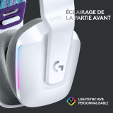 Casque Gaming sans Fil LOGITECH G733 LIGHTSPEED RGB Blanc (981-000883)