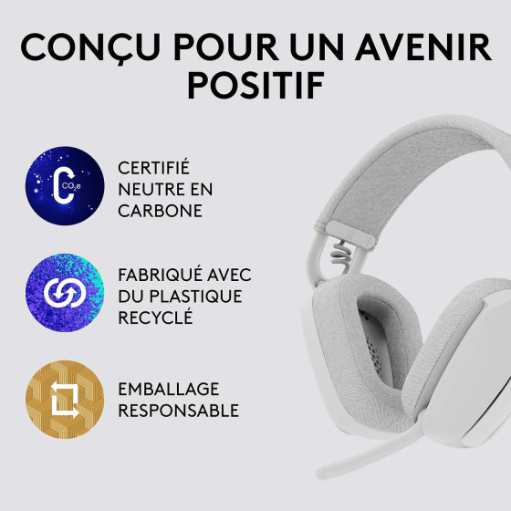 Casque Bluetooth Logitech Zone Vibe 100 Off White (981-001219)