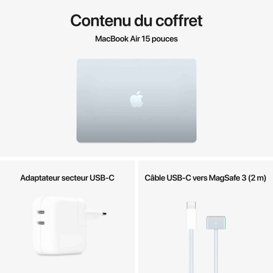 Apple MacBook Air 15 pouces 24Go/ 512Go - Sky Blue (MC7D4)