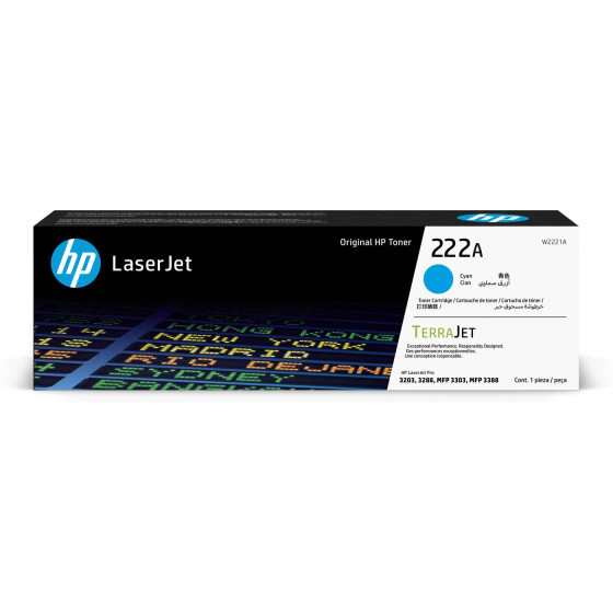Toner HP 222A cyan (W2221A) - HP LaserJet d'origine