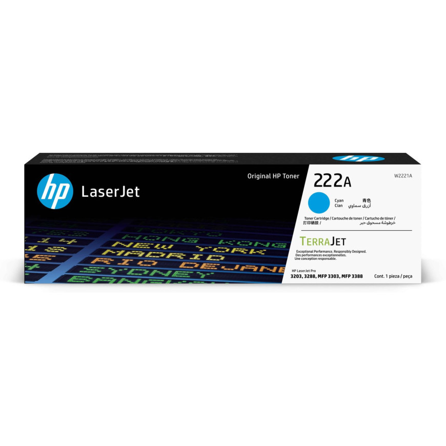Toner HP 222A cyan (W2221A) - HP LaserJet d'origine