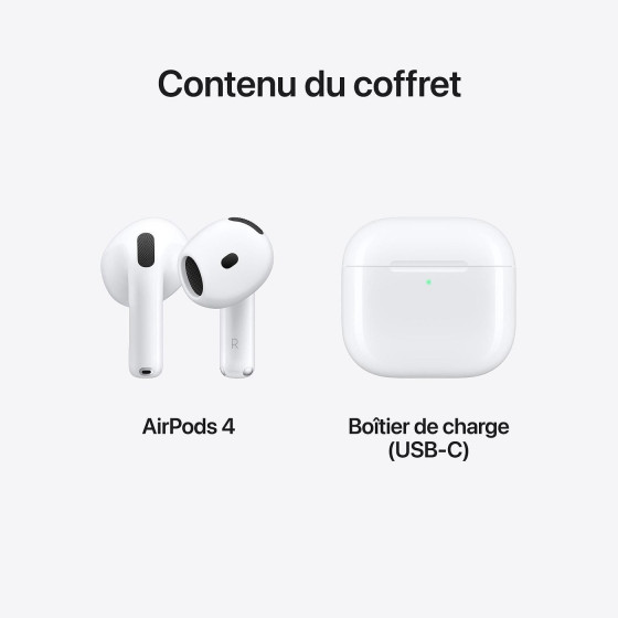 Écouteurs Apple AirPods 4 (MXP63ZM/A)