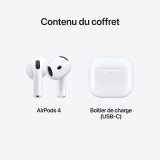 Écouteurs Apple AirPods 4 (MXP63ZM/A)