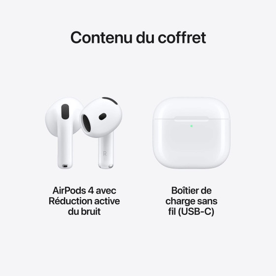 Écouteurs Apple AirPods 4 avec réduction de bruit active (MXP93ZM/A)