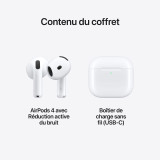 Écouteurs Apple AirPods 4 avec réduction de bruit active (MXP93ZM/A)