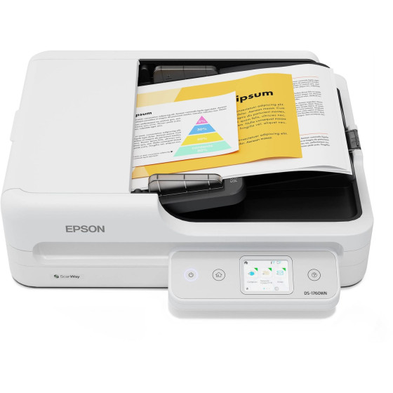 Scanner plat Epson DS-1760WN A4 - Réseau / USB, 30 IPM N&B & 30 IPM Couleur (B11B274402)