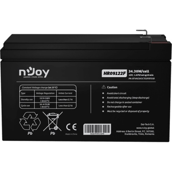 Batterie Onduleur nJoy HR09122F (BTVACIUOCTD2FBT)