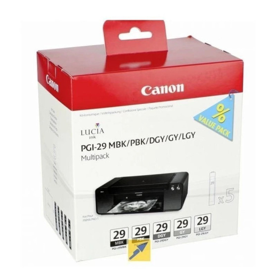 Cartouche Canon 4868B005AA Multi Pack PGI-29 Mbk/pbk/dgy/gy/lgy (4868B005AA)