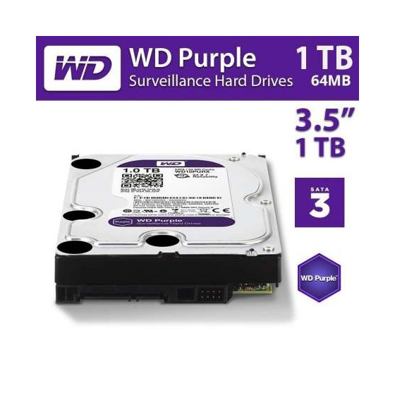 Wd Purple HDD 3,5" 1 To 64 Mo Serial Ata 6Gb/s (WD10PURX)